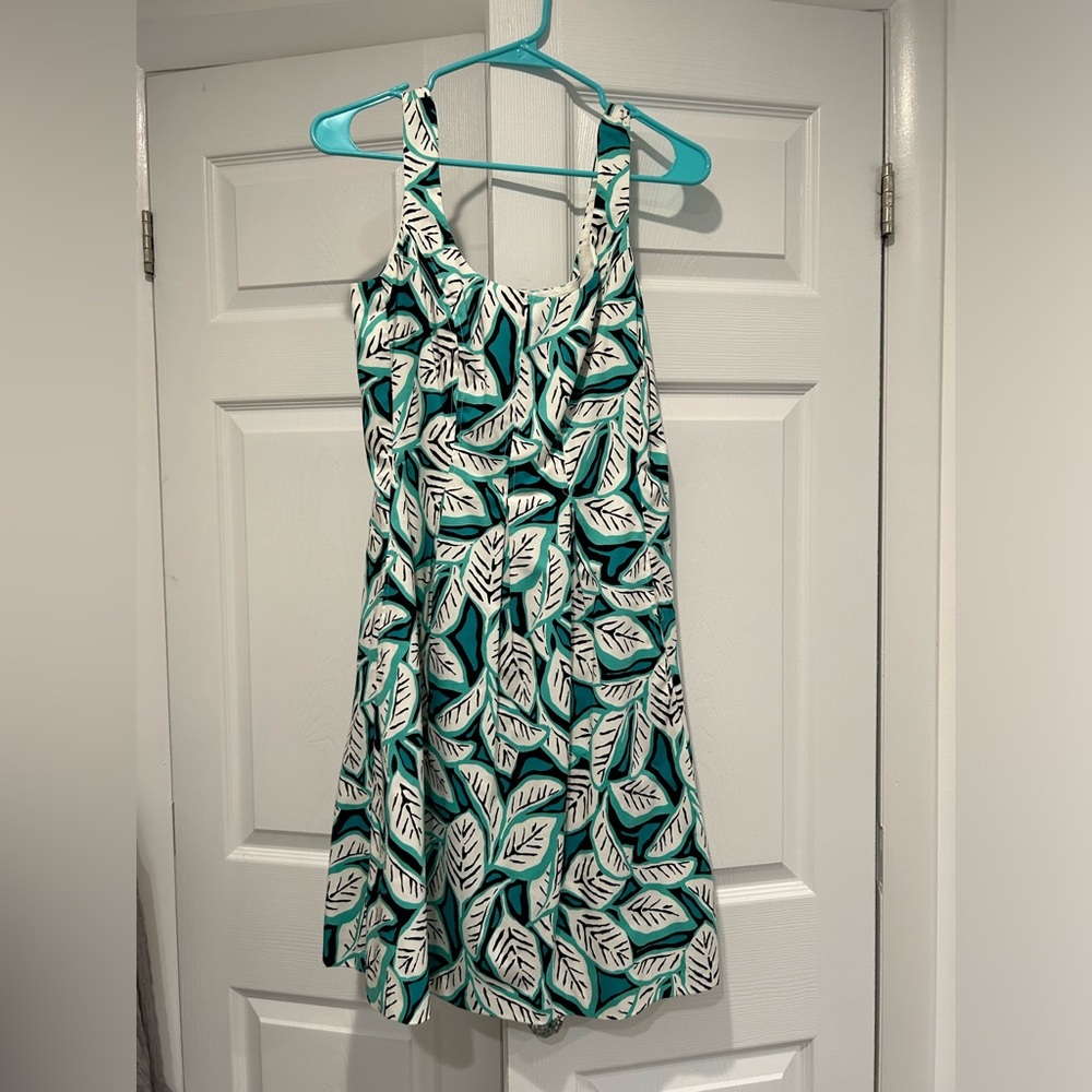 Anne Klein Dresses Ivory & Green Fully Lined Sleeveless Dress Pockets 4